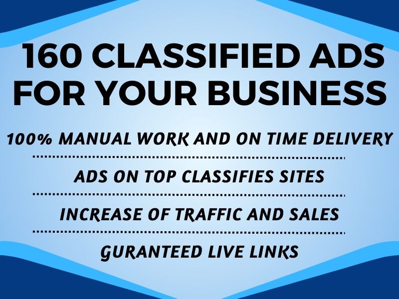 I will post 160 classified ads on top classified ad p...