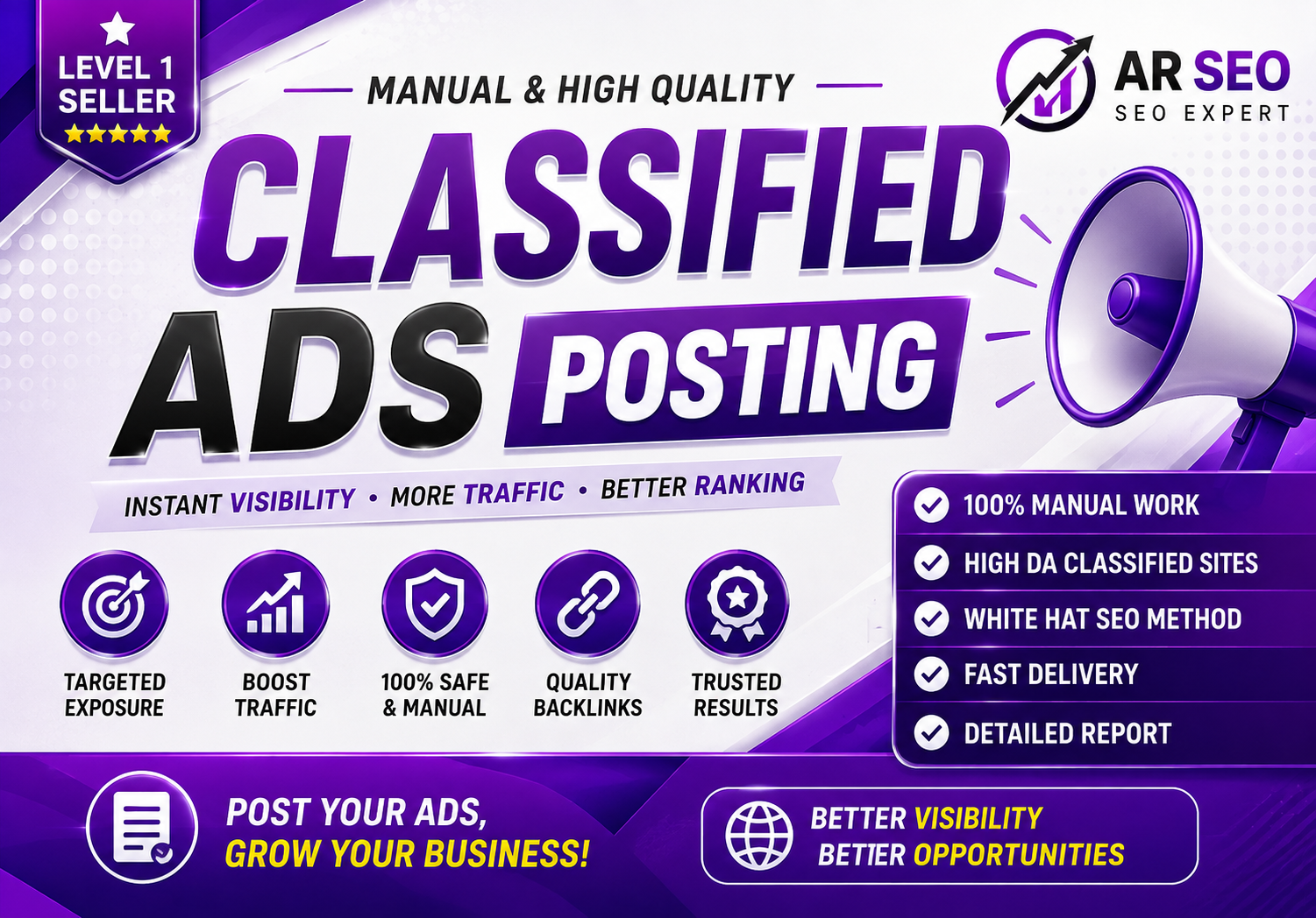 I Will Do 50 Manual Classified Ads Posting for SEO, ...
