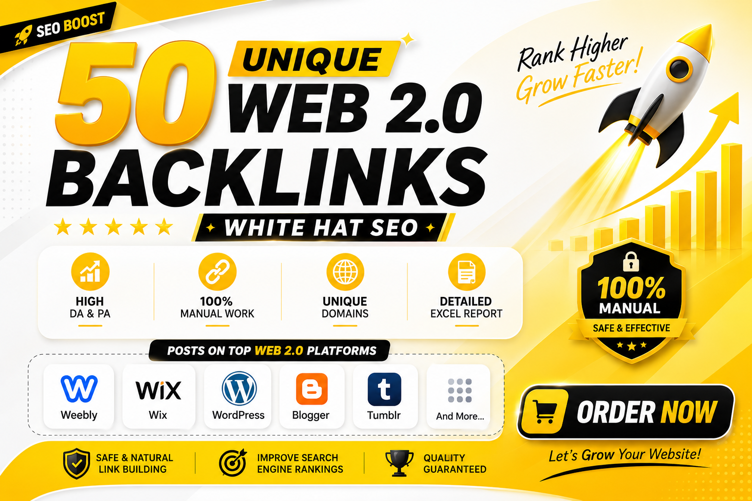 Get 50 Powerful Web 2.0 Backlinks with Unique Article...