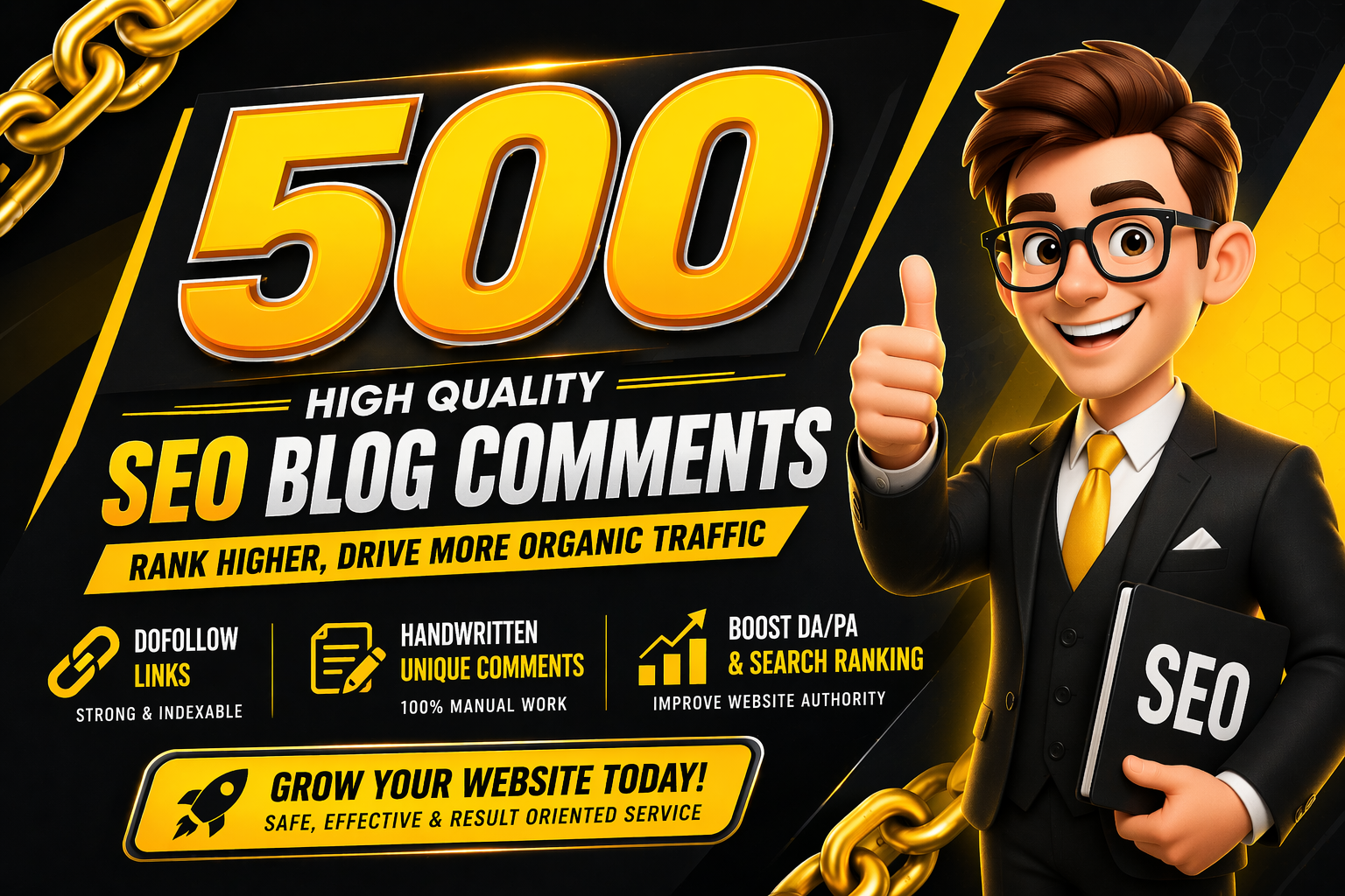 Build 500 Manual High Authority DoFollow Blog Comment Backlinks