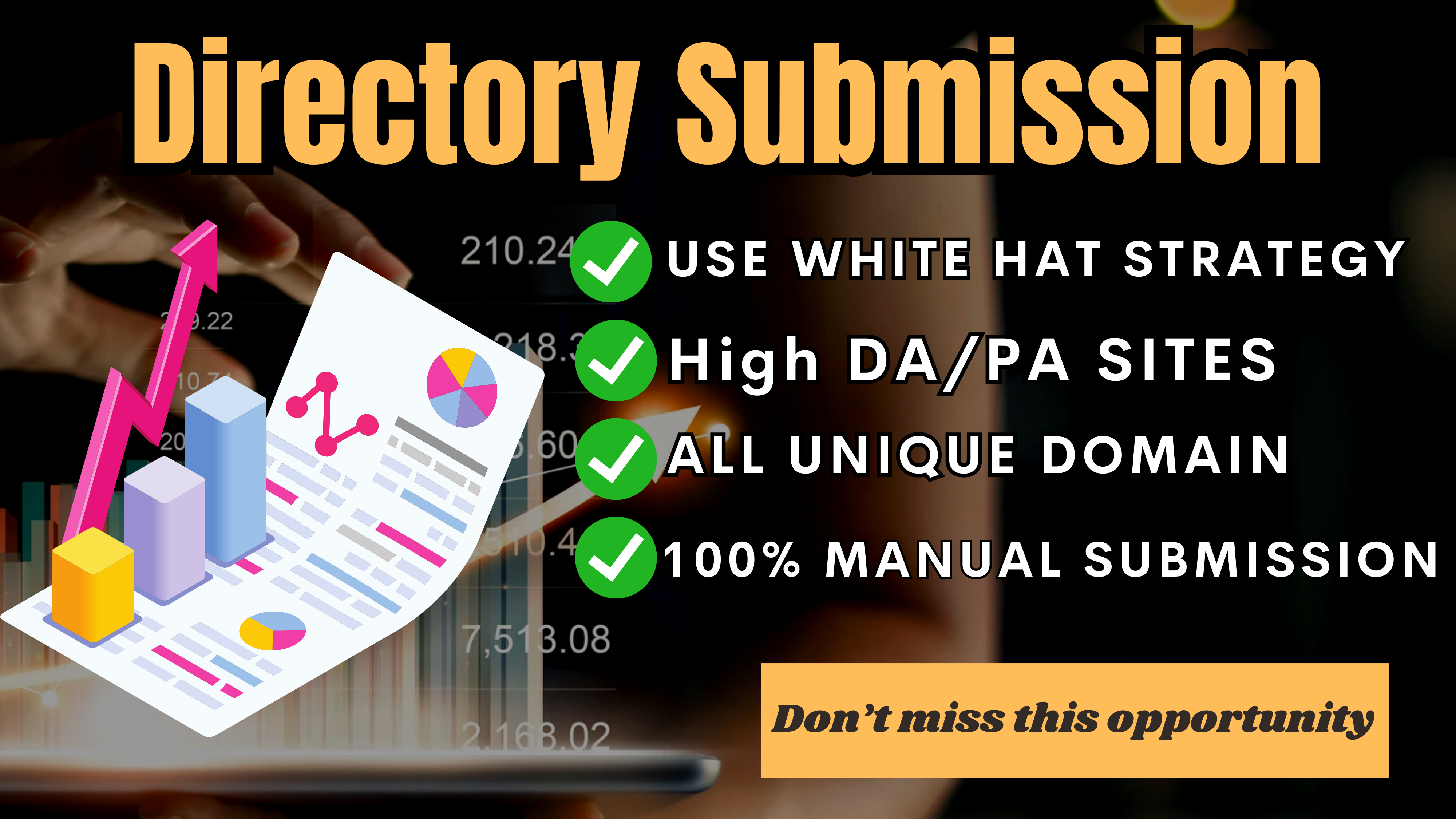 High authority 100 Directory Submission SEO Backlinks