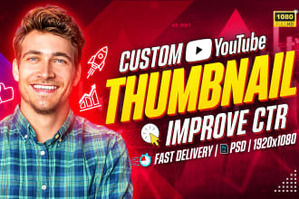 I will design a mind blowing youtube thumbnail for yo...