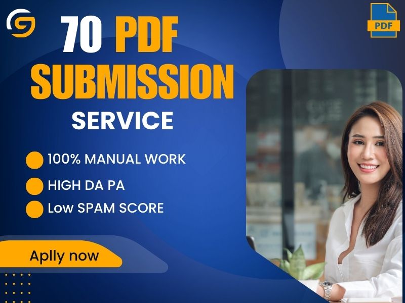 I will do 70 PDF submission dofollow backlinks manual...