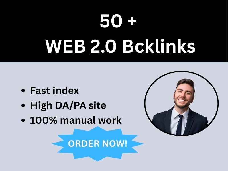 I will create 50 web 2.0 backlinks on high DA sites