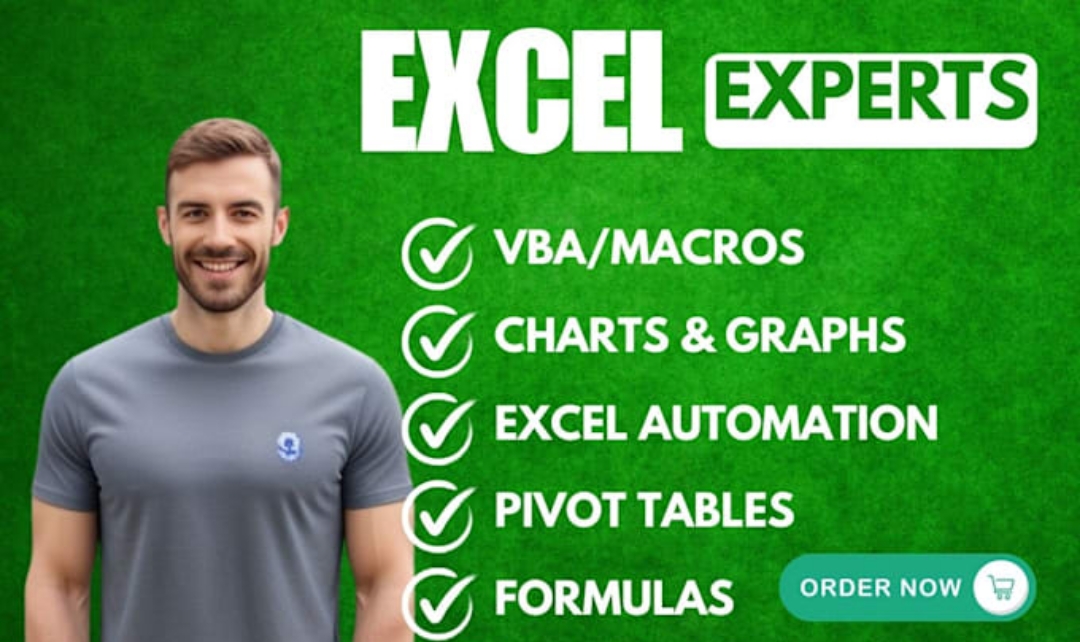 Will do excel vba, excel macro, excel formulas, excel dashboard and excel graphs
