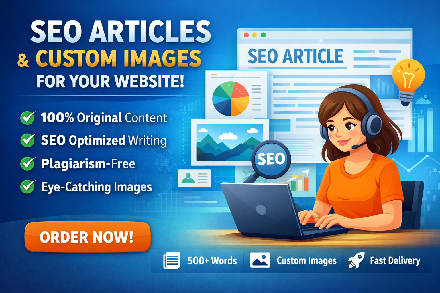 I will write SEO optimized articles and create custom...