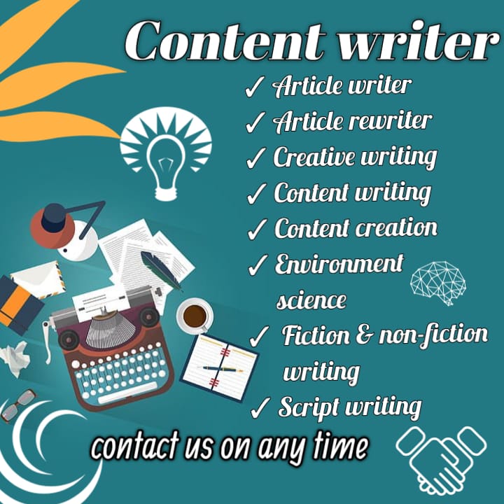 I will write anything for you;: article writer, fiction and non- fiction, environmental writer