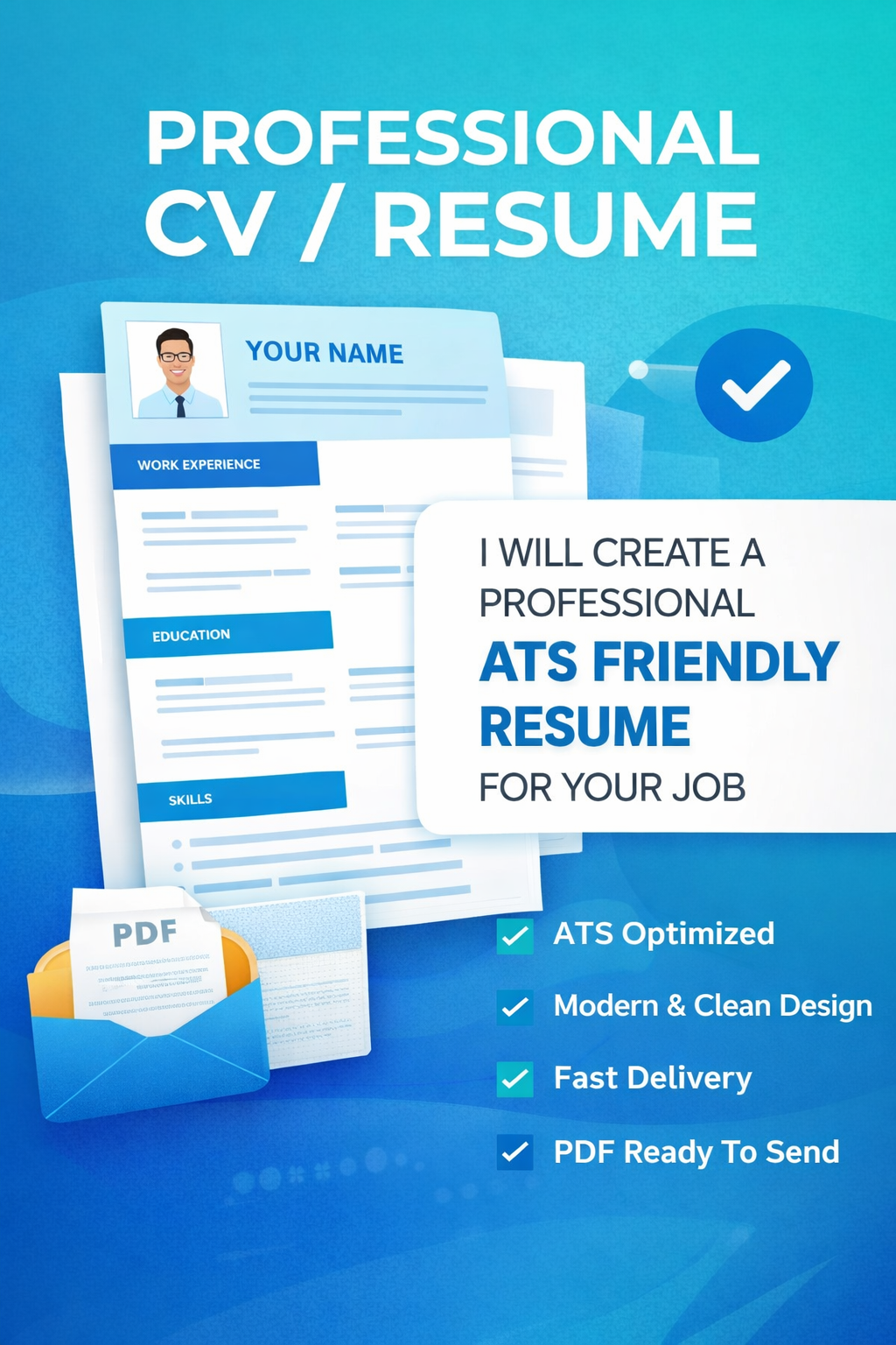 I will create a professional CV or resume for your jo...