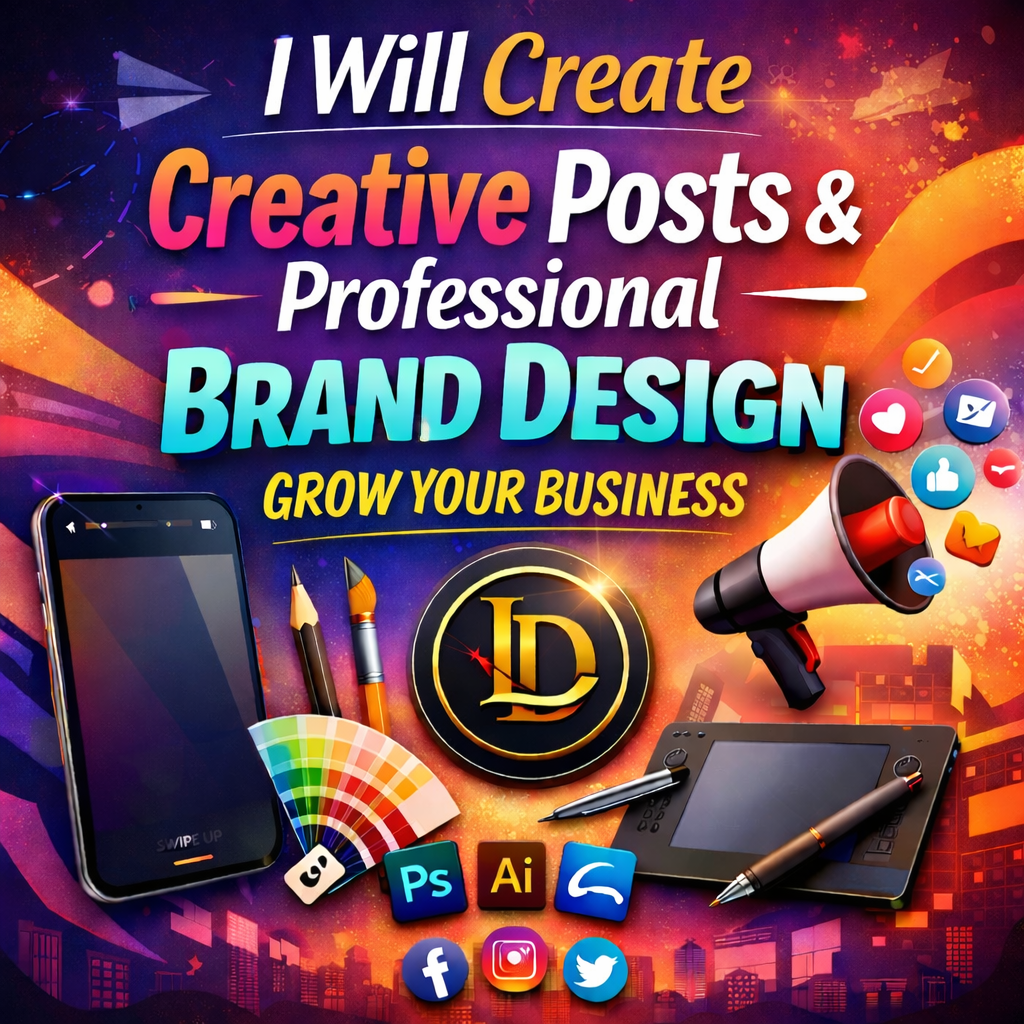 I will create creative posts and professional brand design