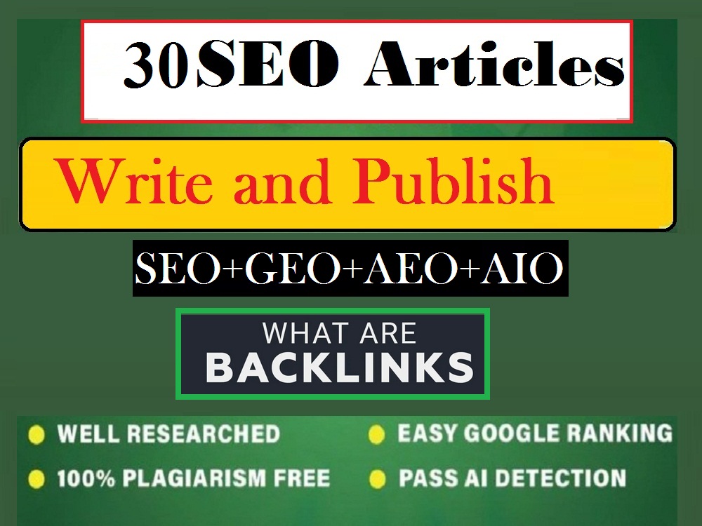 30 unique SEO articles to high DA sites with backlinks