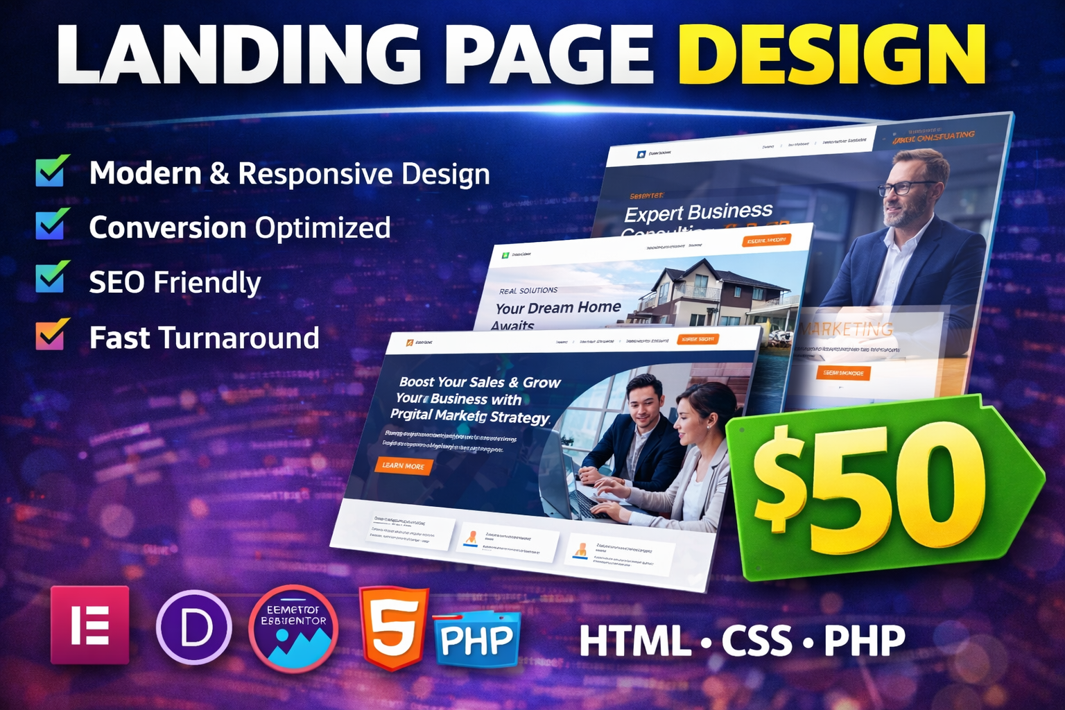 I will setup a fast loading Landing Page Design in 1 ...