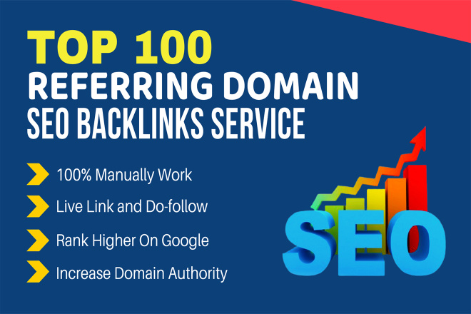 I will build 100 referring domain SEO backlinks for w...