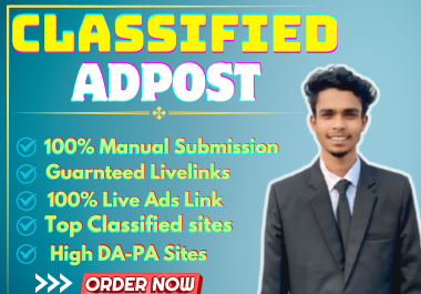 I will create 150+ Classified Ad Posting backlinks Manual & Do-follow