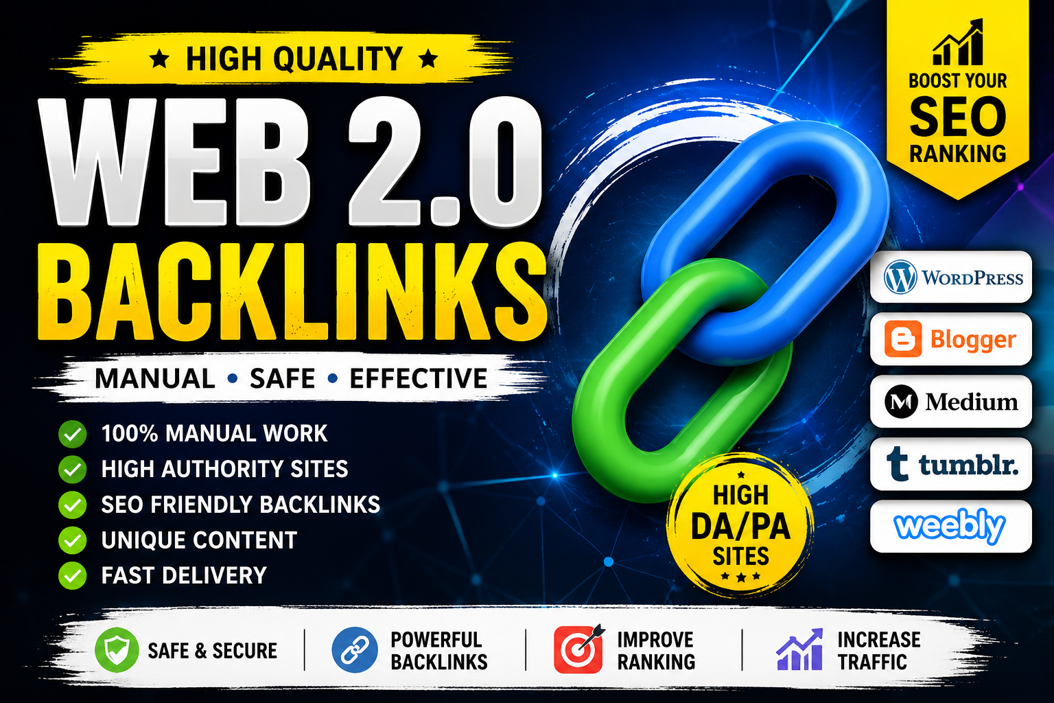 I will do manual Web 2.0 backlinks for SEO