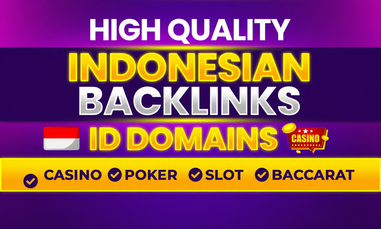 I will create 100 Premium quailty .id Indonesian Backlinks
