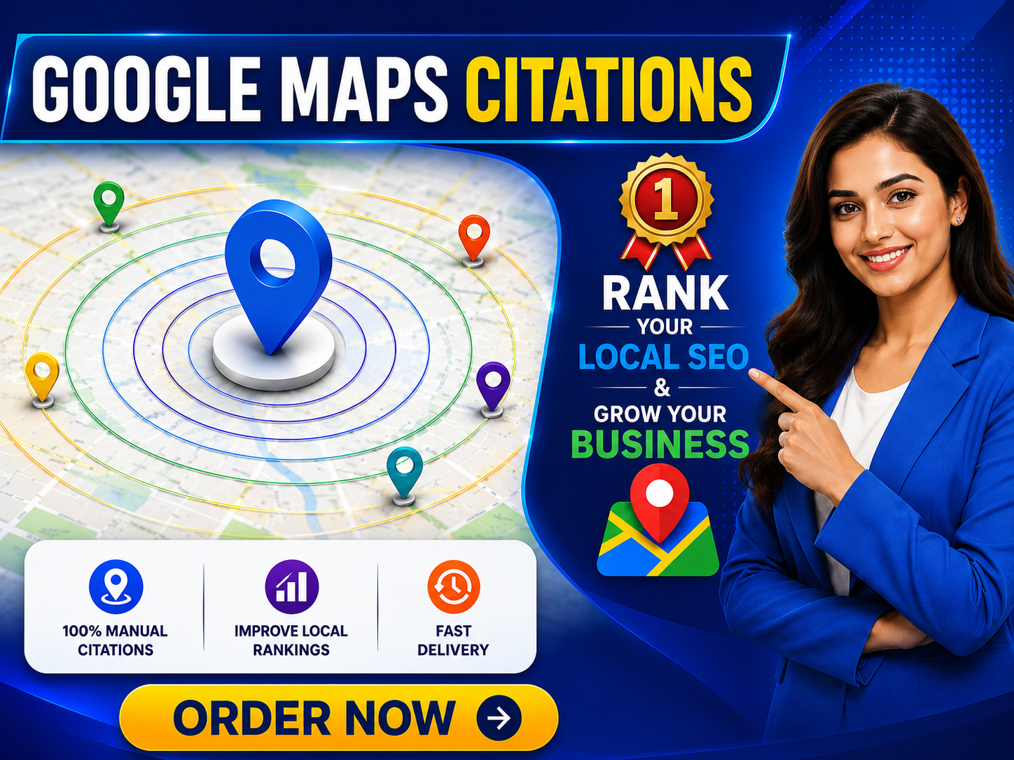 I will manually create 100,000 Google Maps citations ...