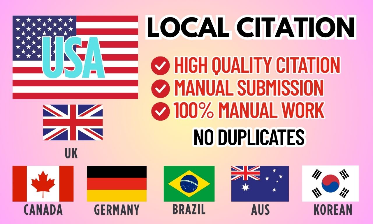 I will do create 100 Local Citations Usa, Uk, Canada,...