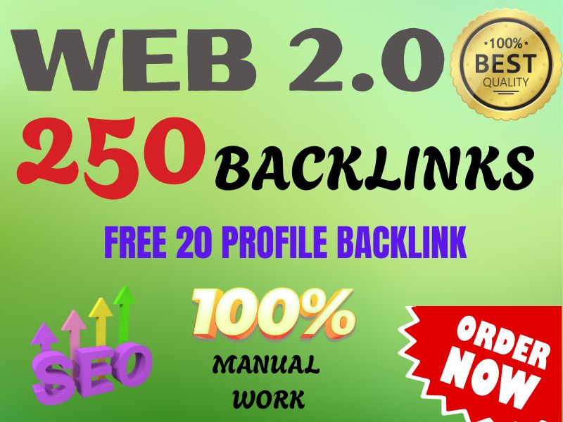 250 Web 2.0 Backlinks + 20 Profile Backlinks for Powe...