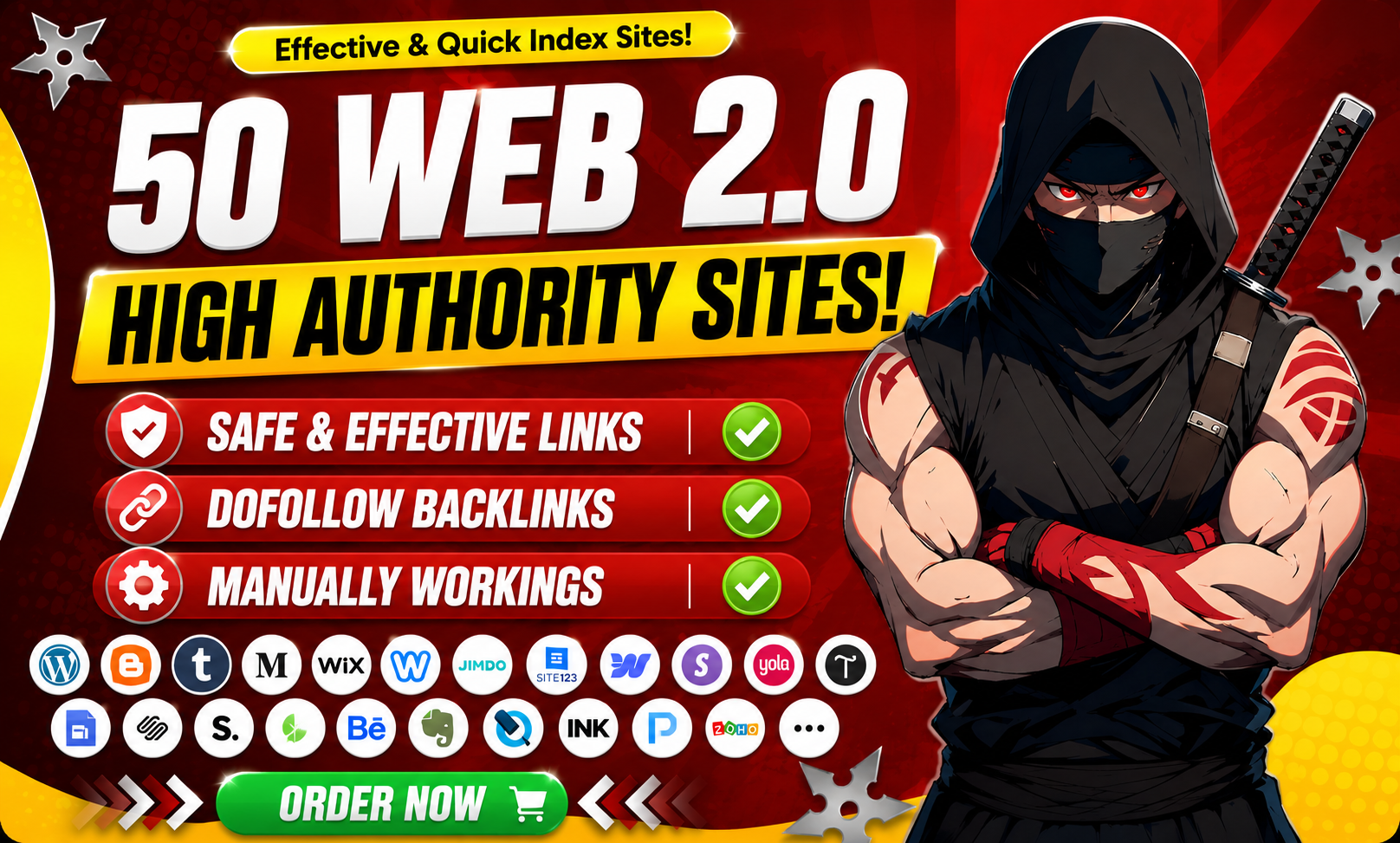 I will create 50 manual web 2.0 backlinks