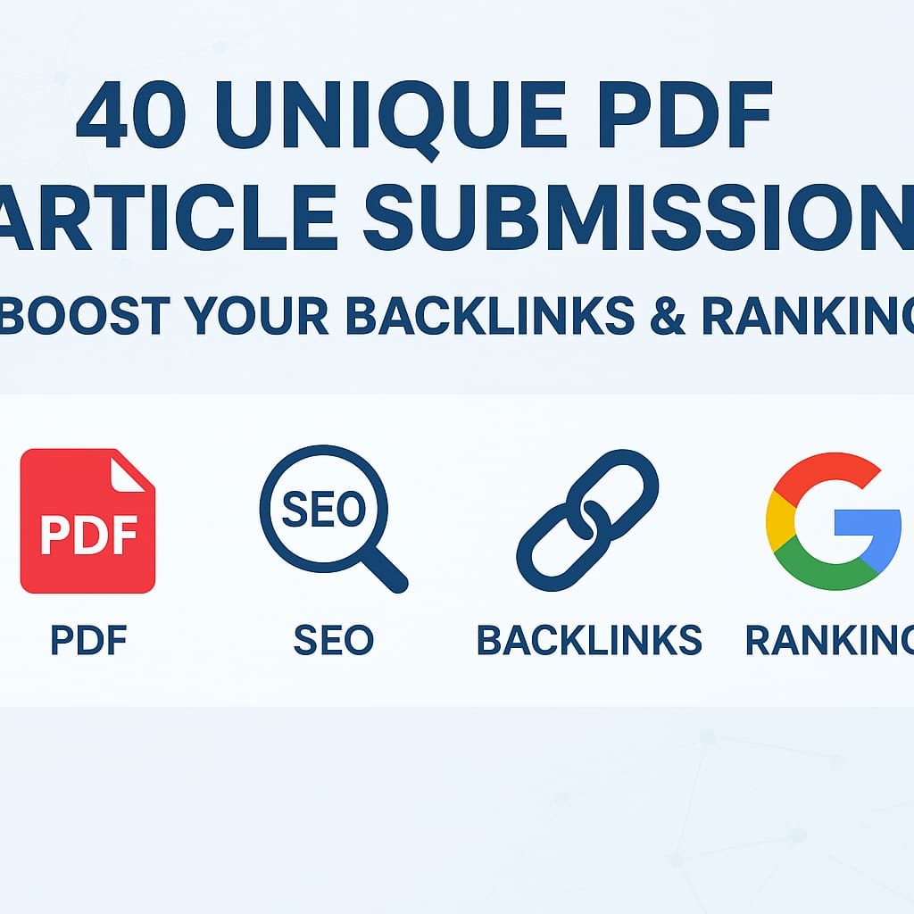 I will create 40 unique pdf article submission for your website 