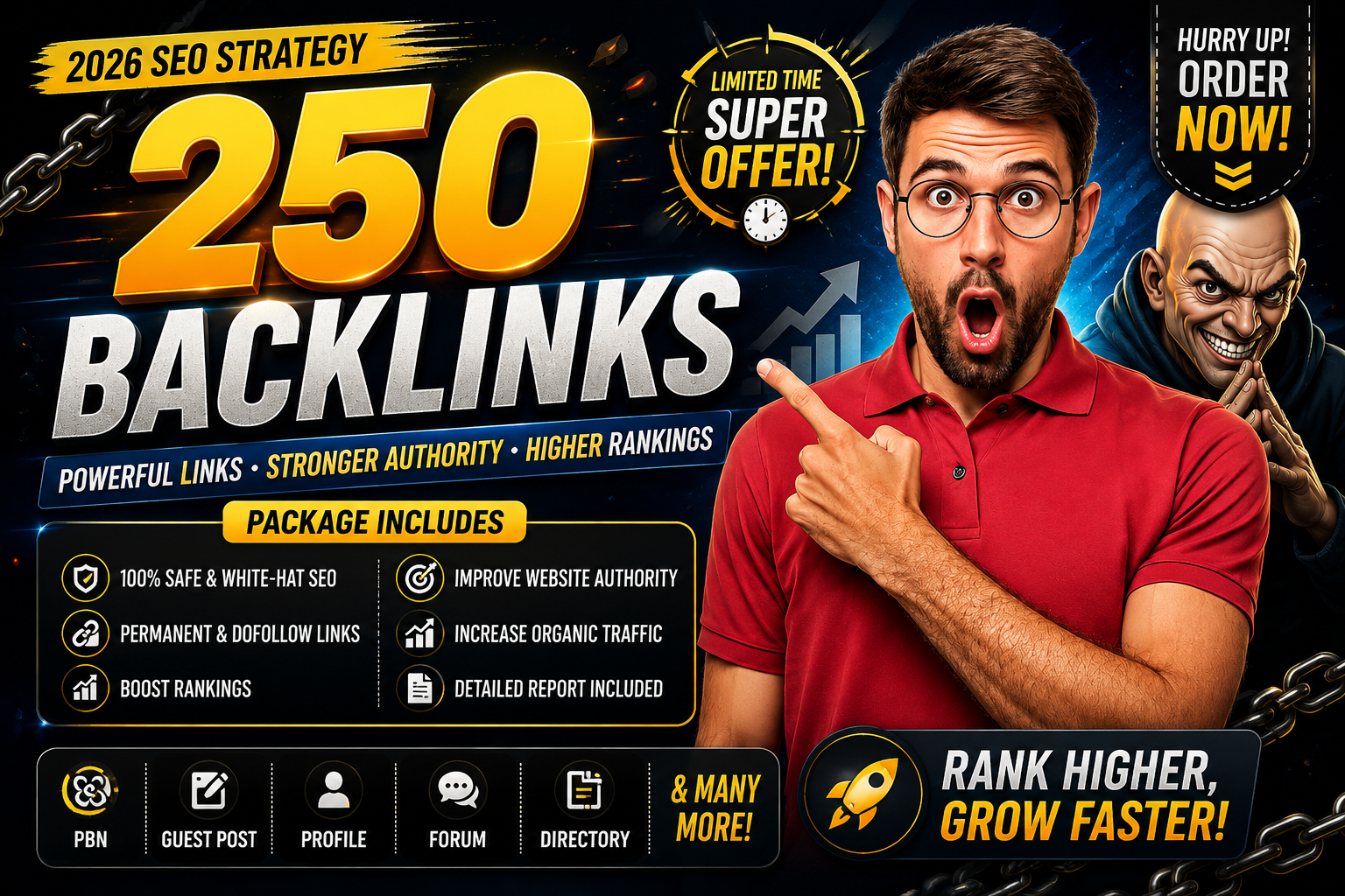 Get 250 Premium Authority SEO Backlinks