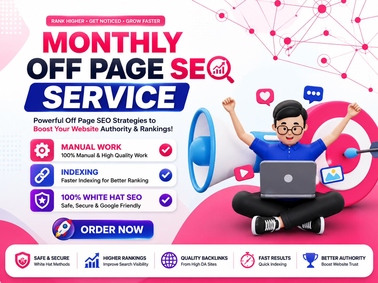 I will provide 120 off page SEO backlinks to improve ...