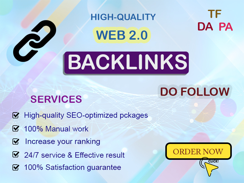  I will create high-quality and unique 100+ Web 2.0 backlinks to boost your website ranking