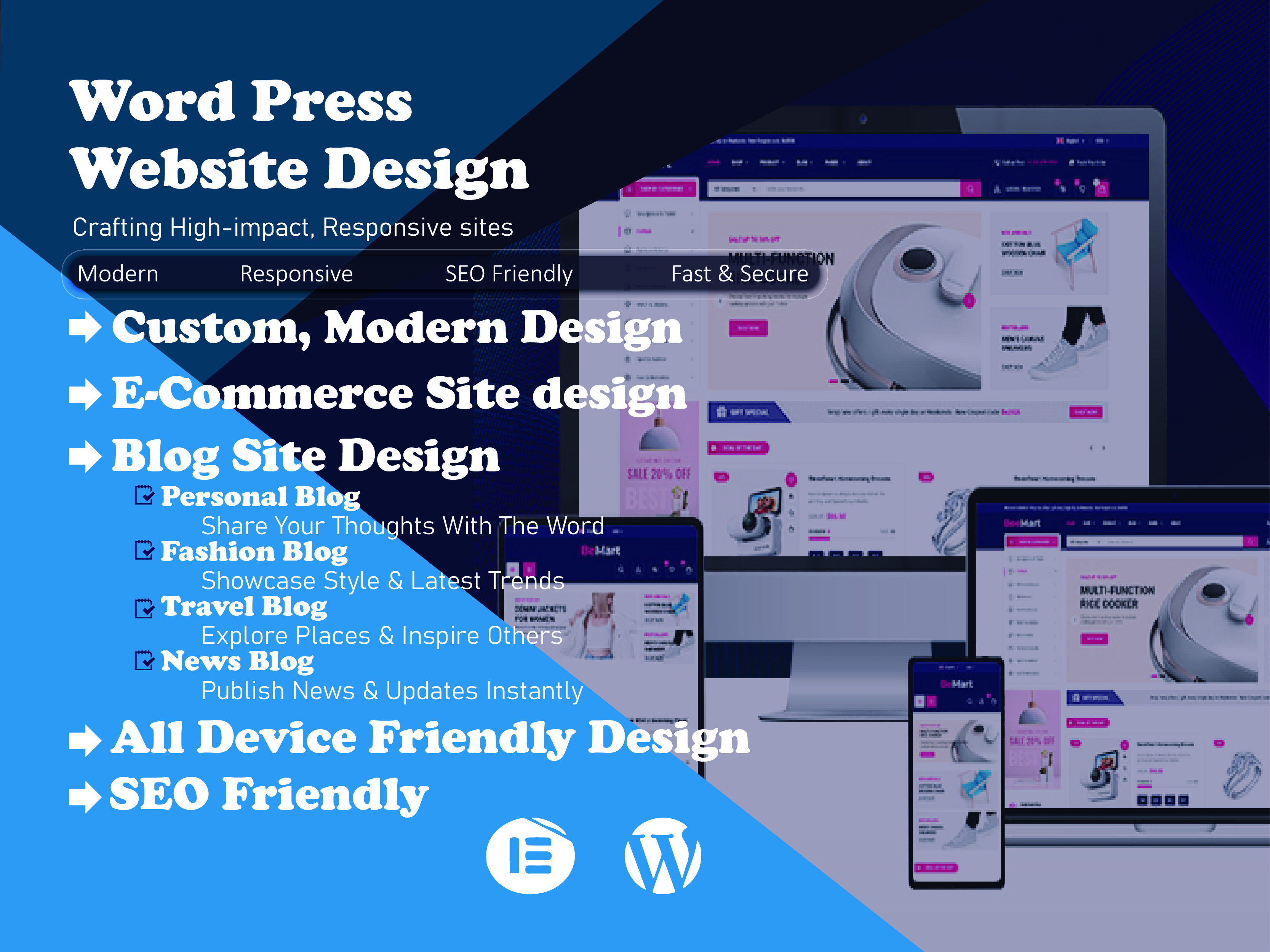 I'll design a WordPress site that is user-friendly and conducive for business use, using Elementor 