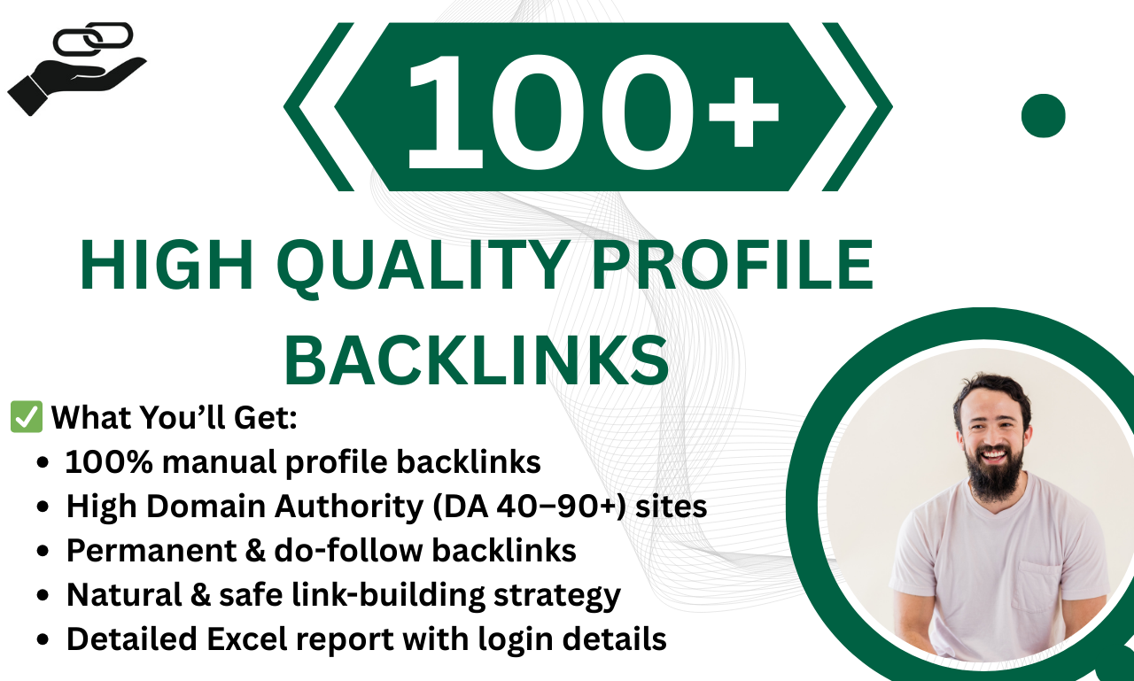 100+ high quality profile backlinks to boost your web...