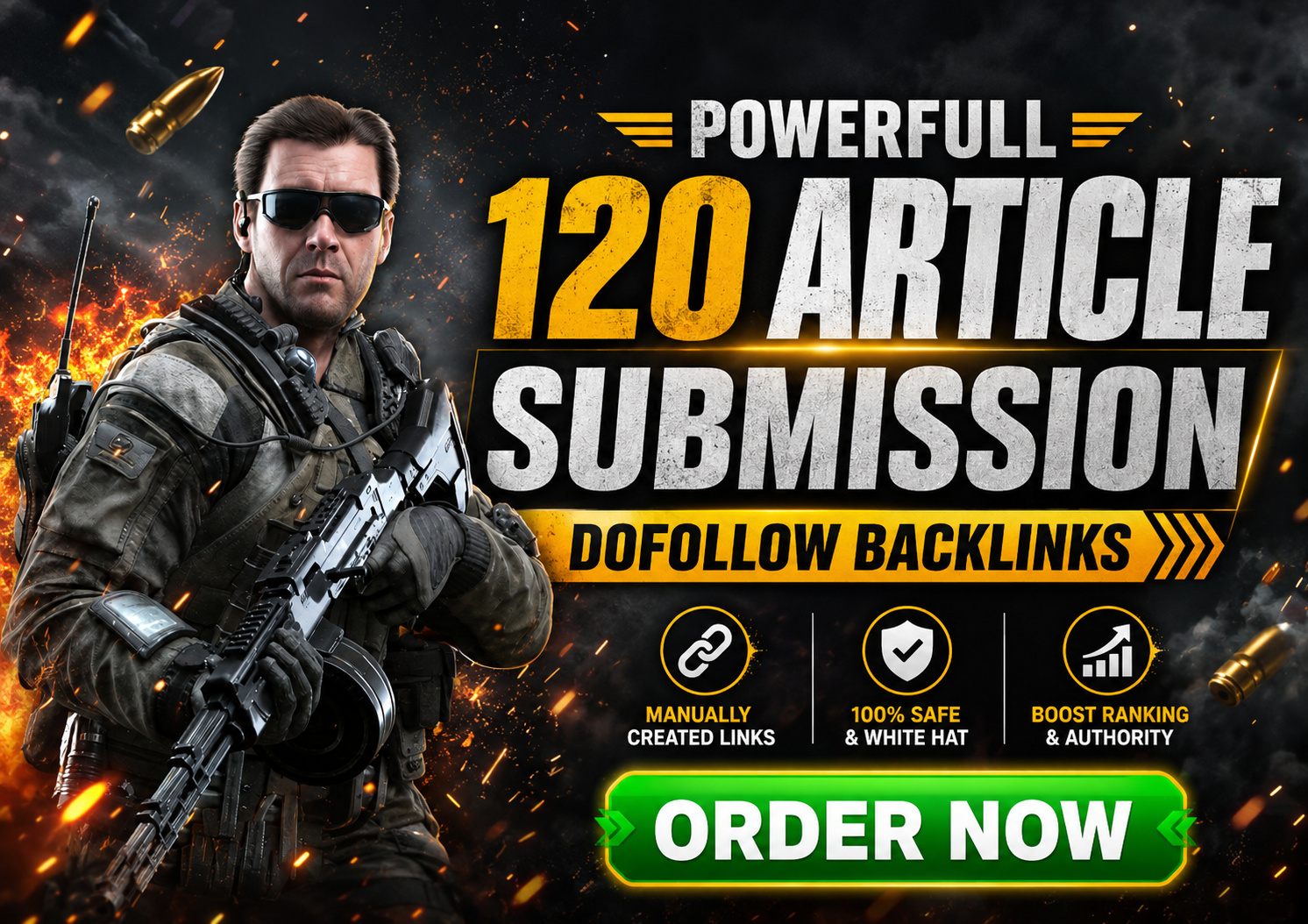 I Will Create 120 Manual Article Submission Dofollow Backlinks for SEO