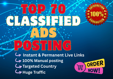 I will Manually do 70 Classifieds ads posting for any country to boost your SEO