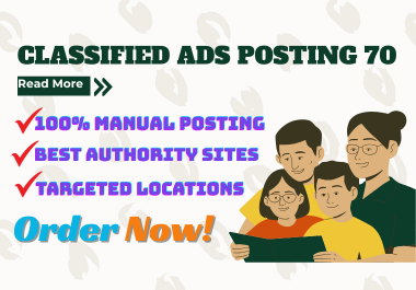 Top Quality 70 Classifieds ads Posting Any Country