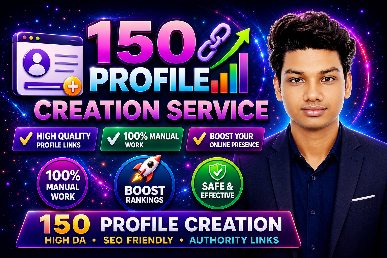I will do 150+ High Authority Profile Creation Backli...