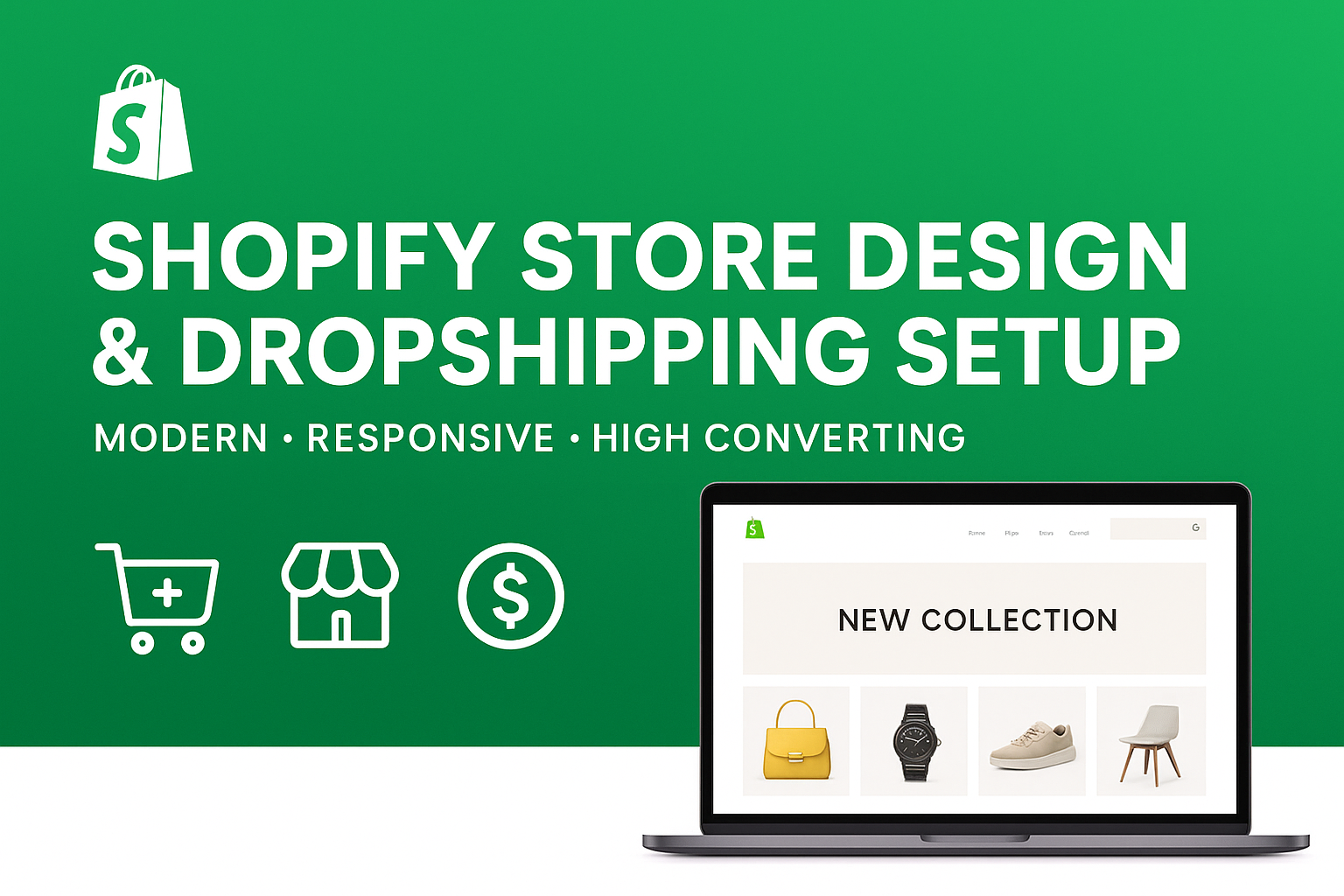 I will create a professional Shopify dropshipping store, website design, or redesign for high sales