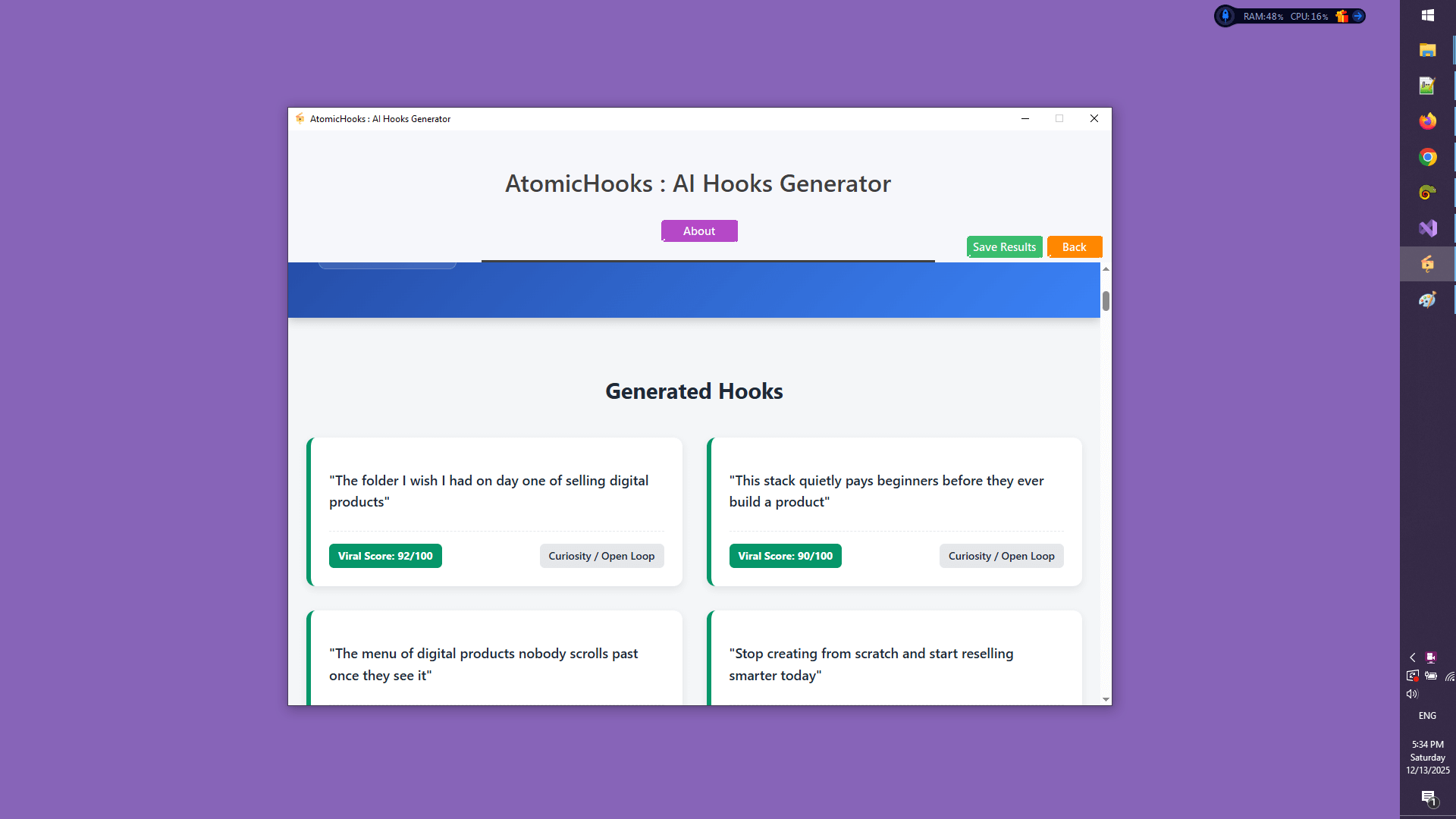 AtomicHooks: AI Viral Hooks Generator