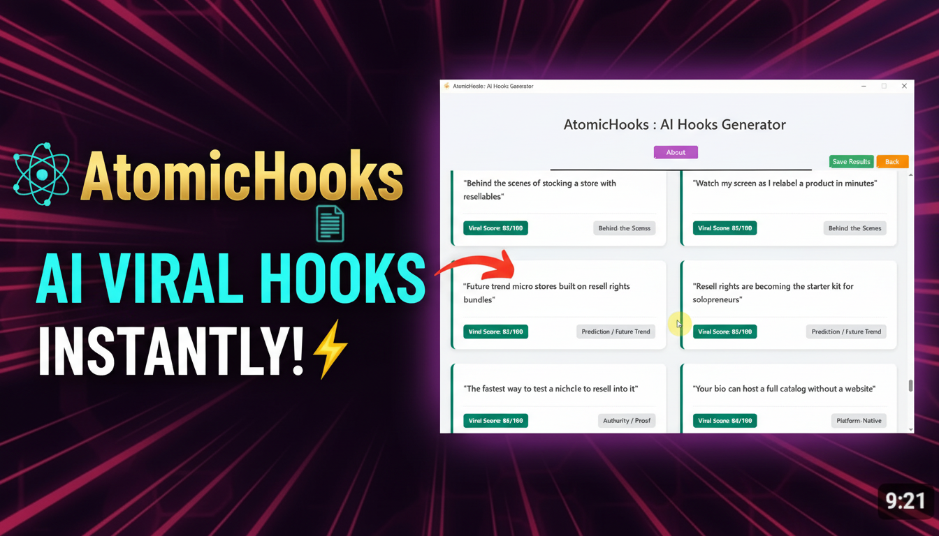 AtomicHooks AI Viral Hooks Generator