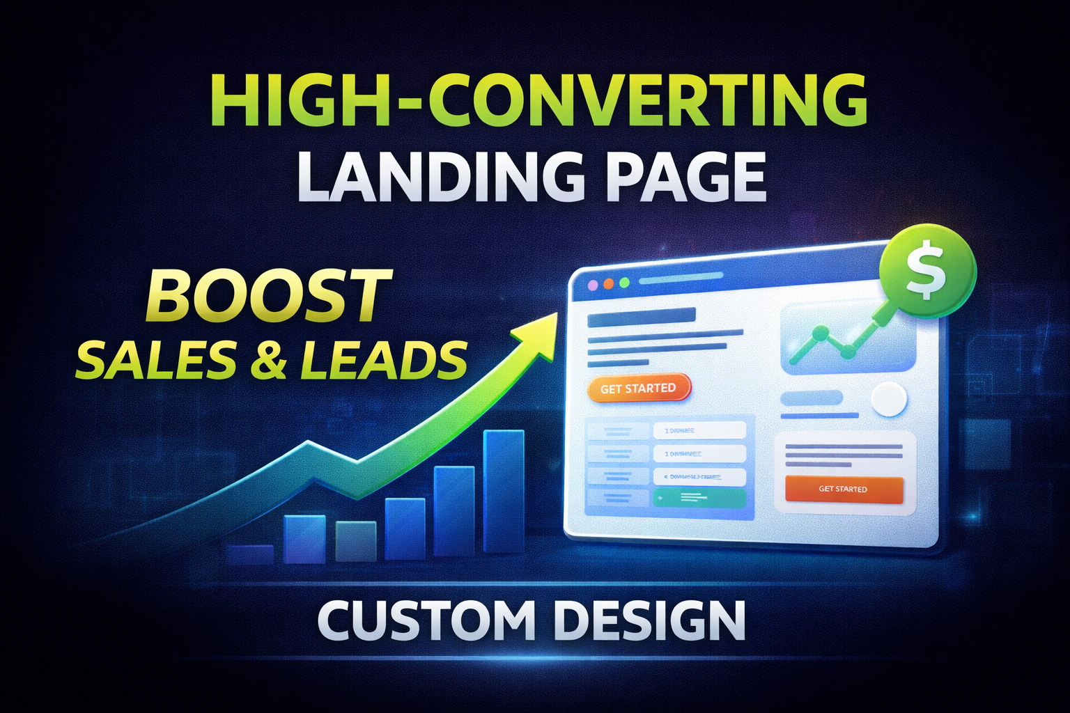 will design a high-converting landing page that boosts sales and leads