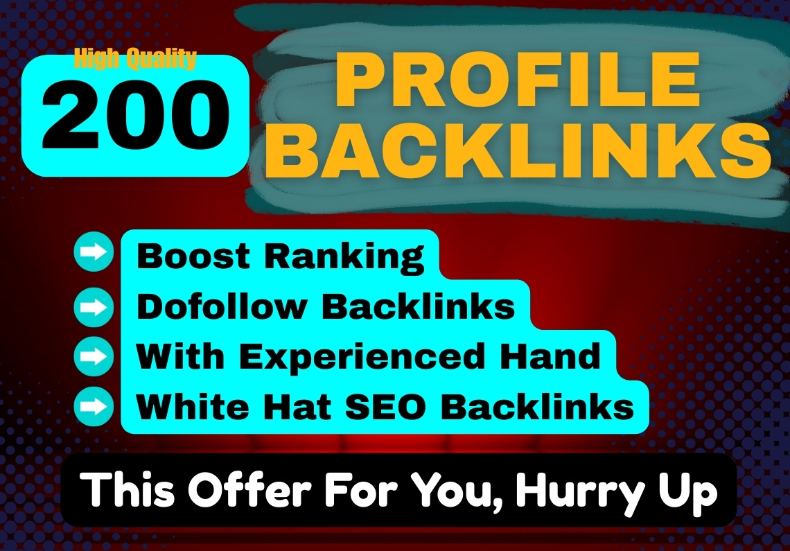 Provide HQ Profile Backlinks to Improve Your SEO Rank...