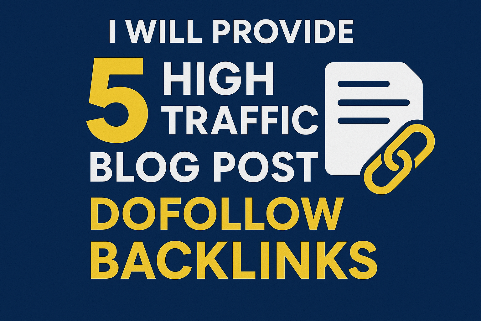 I will provide 5 high traffic blog post dofollow back...
