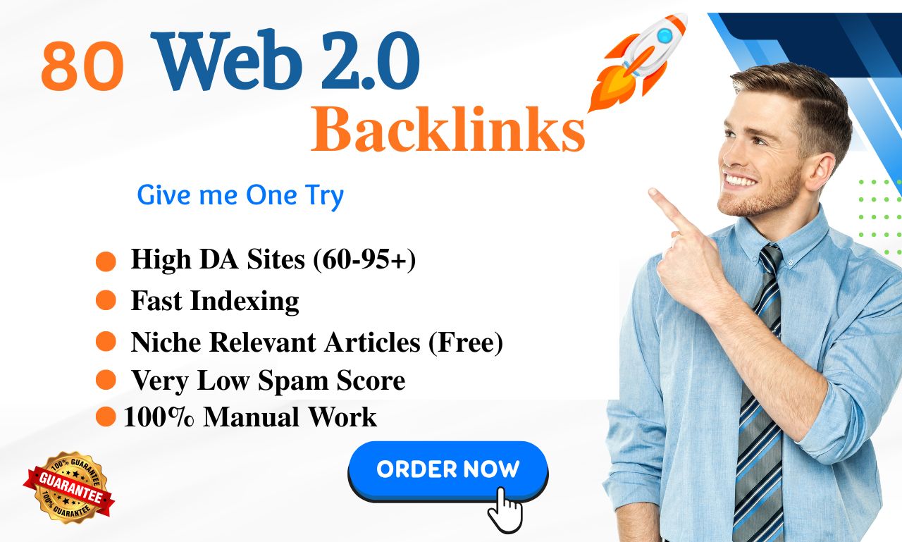 I will create high-authority 80 Web 2.0 backlinks for...