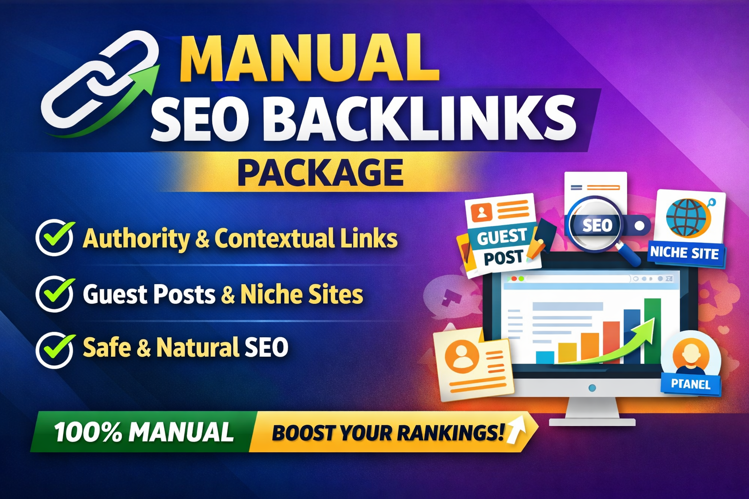 Manual SEO Backlinks Package &ndash; Authority & Contextual Links
