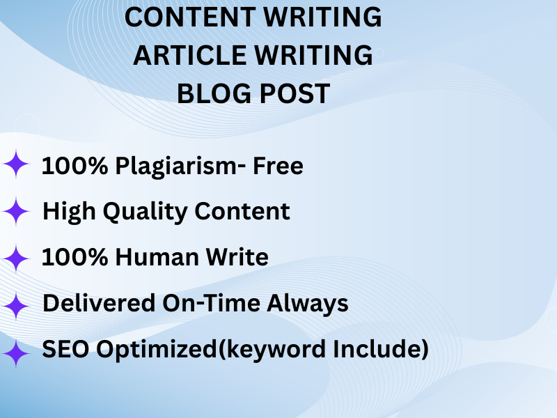I Will Write High-Quality, SEO Optimized Content for Your Website or Blog
