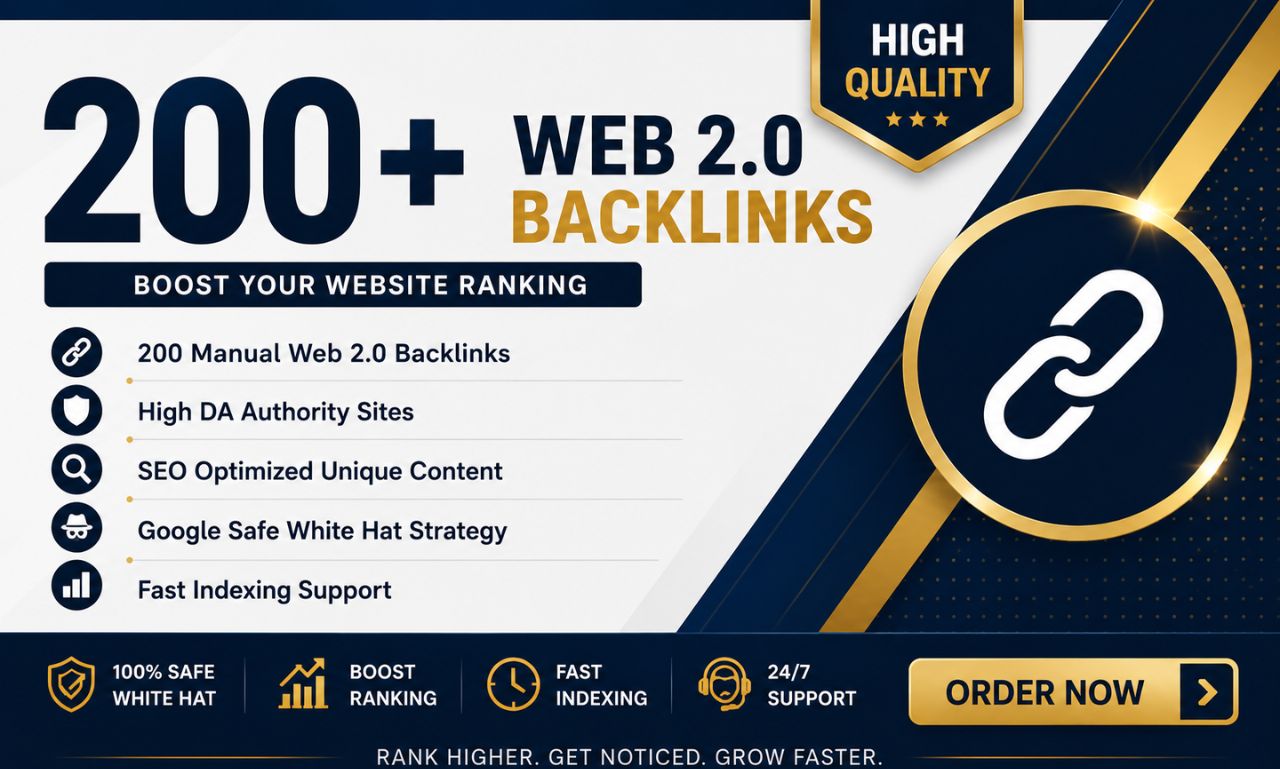 200 High Quality Web 2.0 Backlinks for White Hat SEO