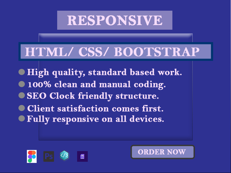 I will make a professional responsive website using HTML CSS Bootstrap.