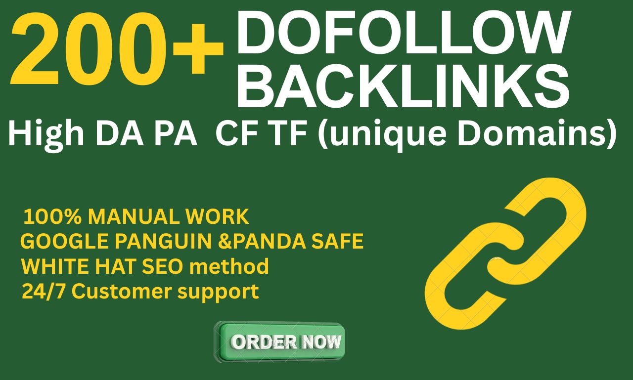Create Top 200 High Quality DOFOLLOW backlinks Rank o...