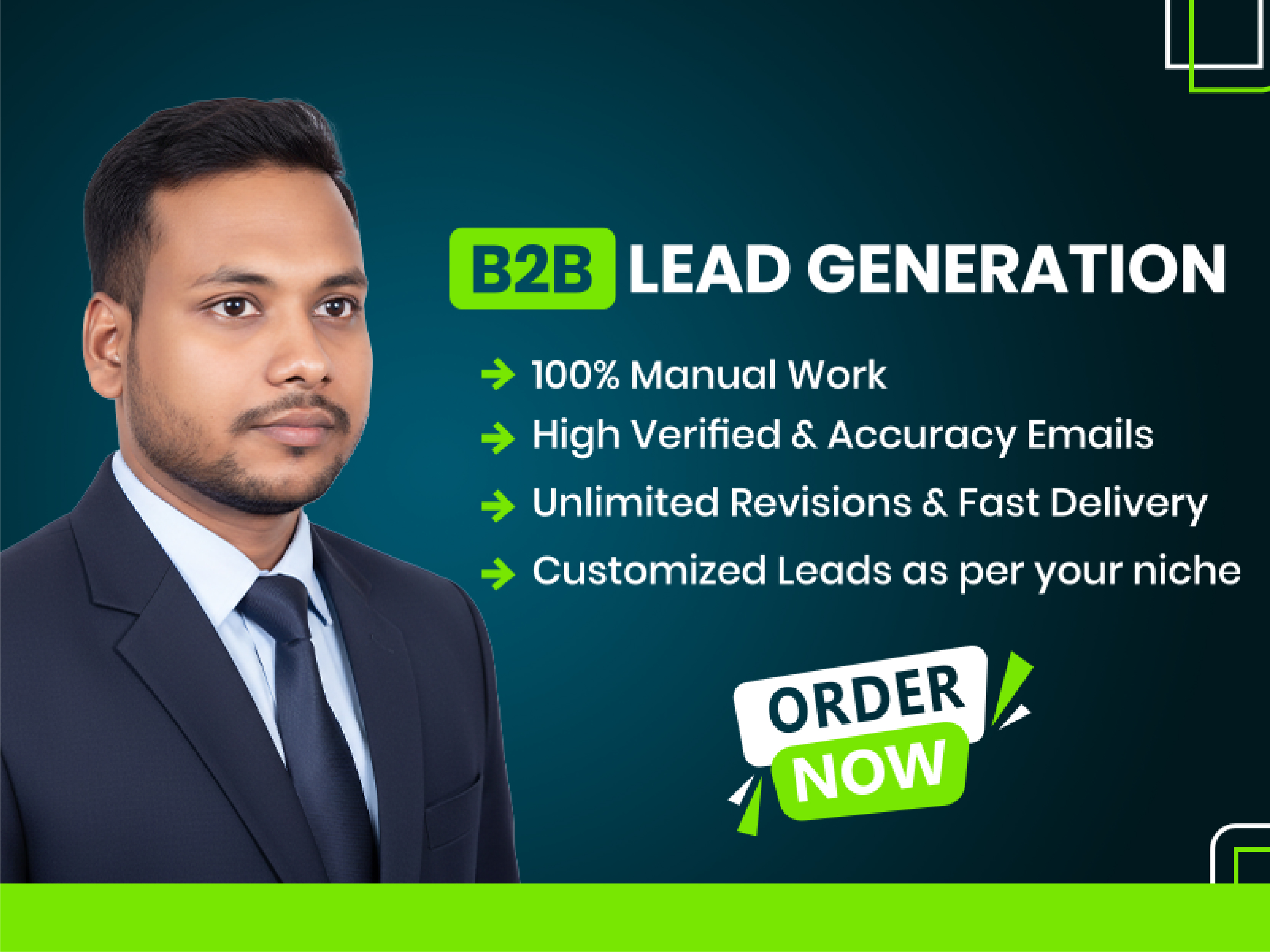 I will generate targeted B2B leads with verified emai...