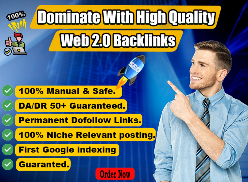 I will provide 100 manually powerful SEO Web 2.0 back...