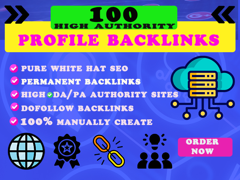 I will build 100 High DA 50+ Manual Profile backlink ...