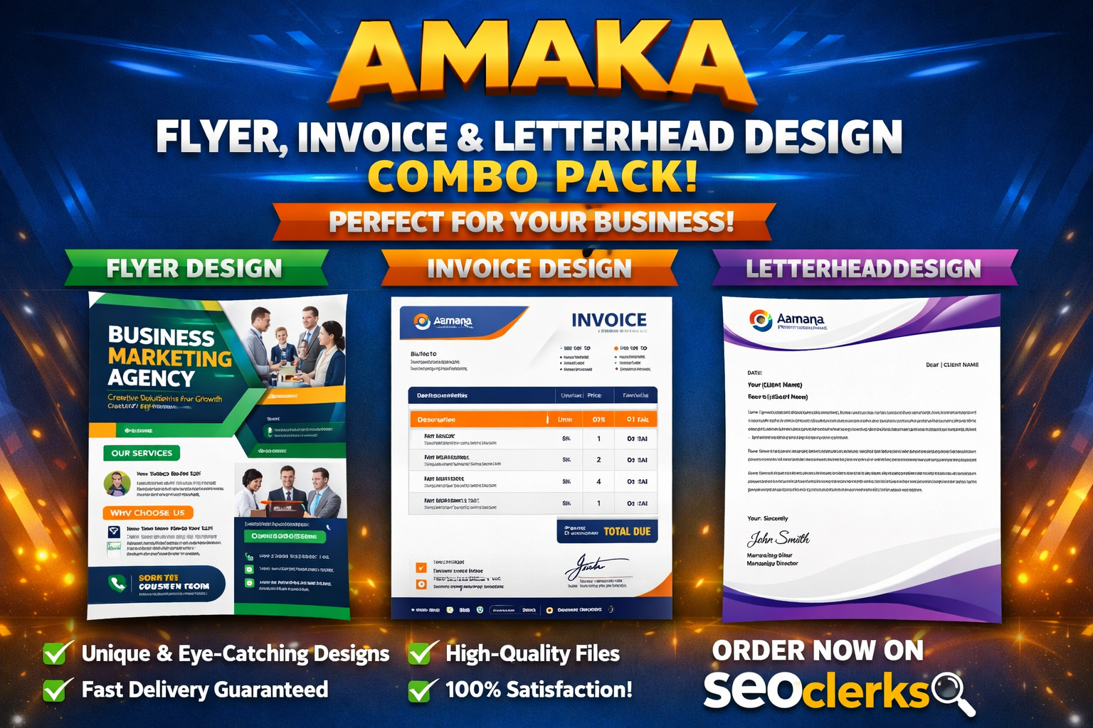 High Quality Flyer Invoice and Letterhead Design Prof...