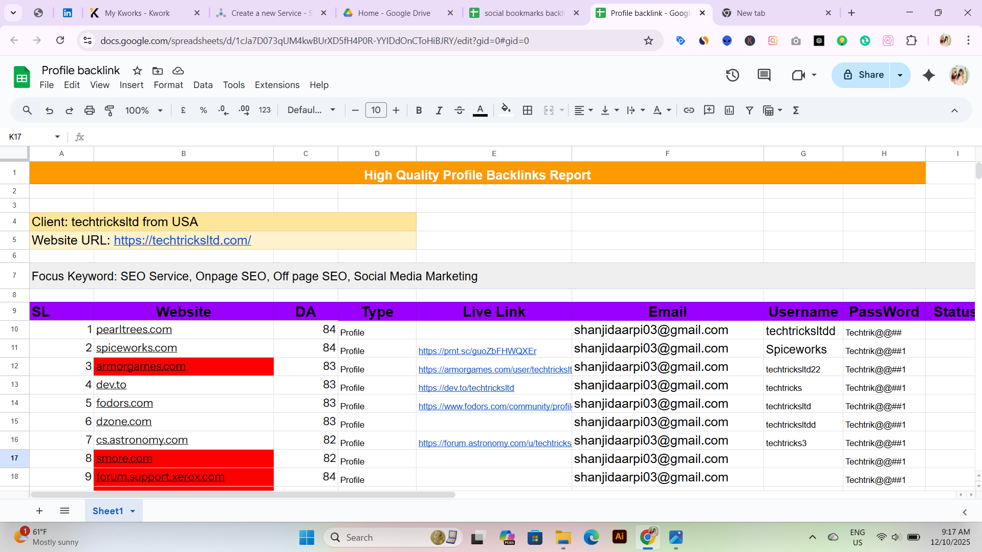  I will do manual high domain authority SEO profile backlinks